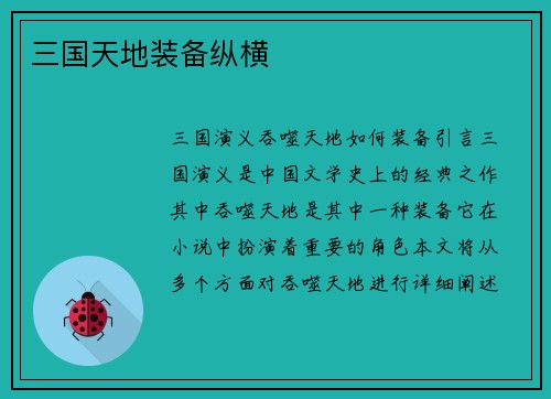 三国天地装备纵横